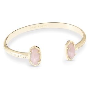 Kendra Scott Gold Cuff/Rose Quartz Bracelet